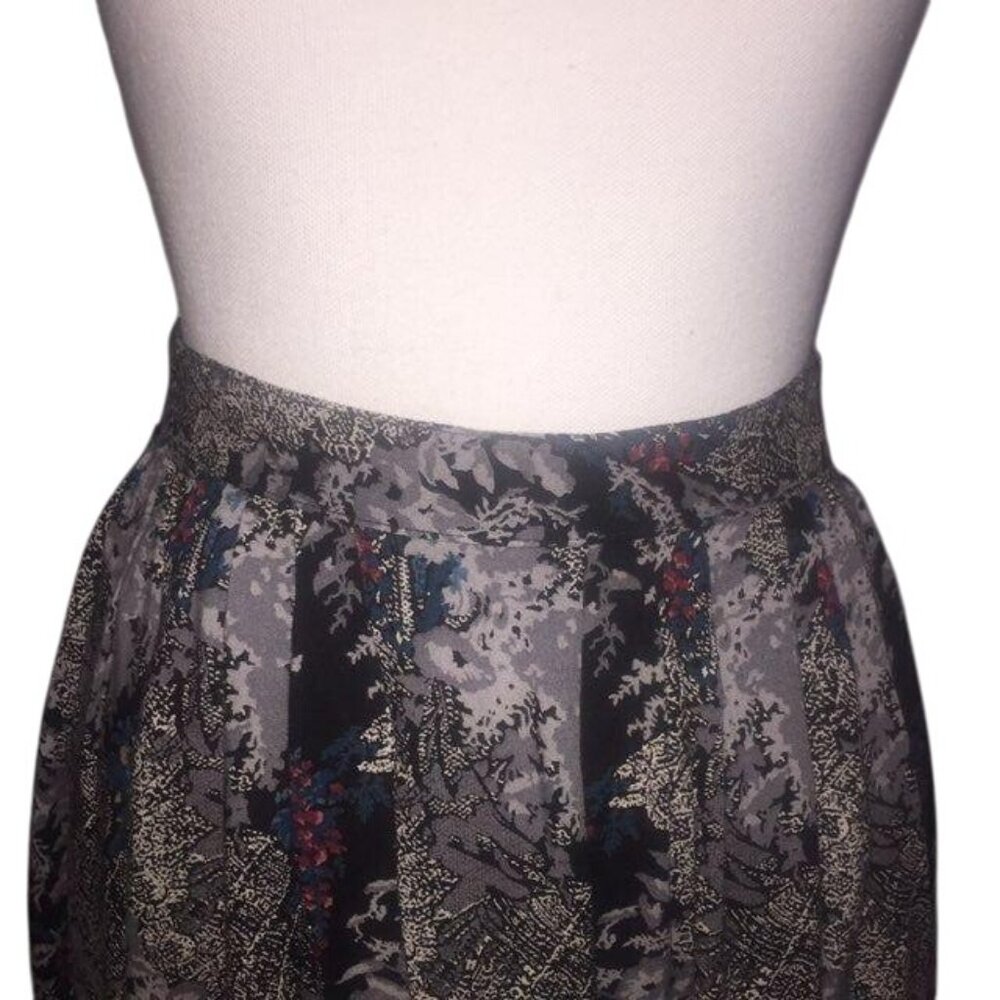 Vintage Code 7 New York Skirt Size 9 Black Gray Blue Red Tan Floral Pockets Used - Picture 10 of 14